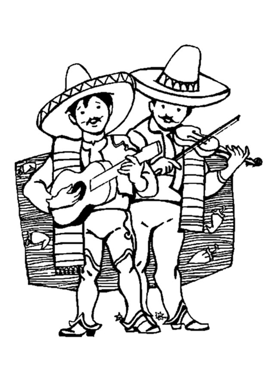 Målarbild mexikanska musikanter