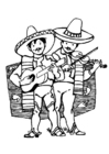 malarbild mexikanska musikanter