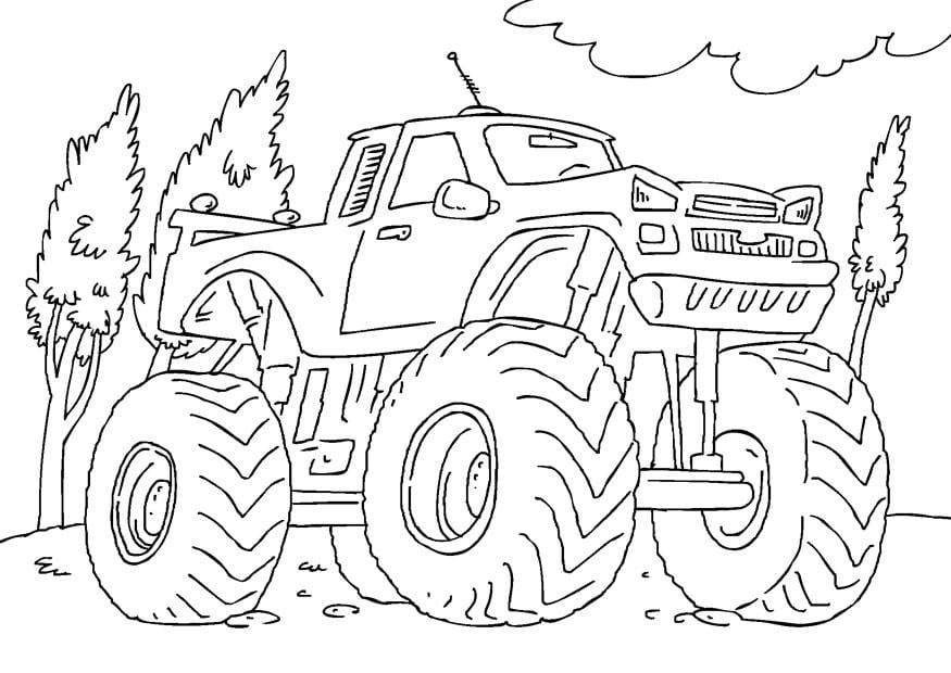 Målarbild monster truck
