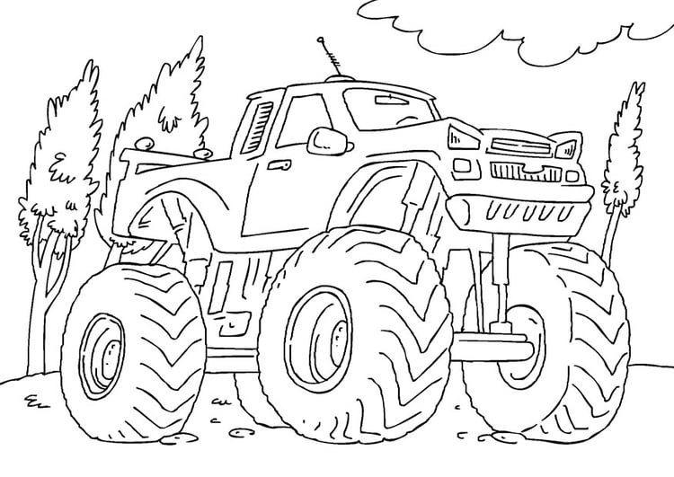 Målarbild monster truck