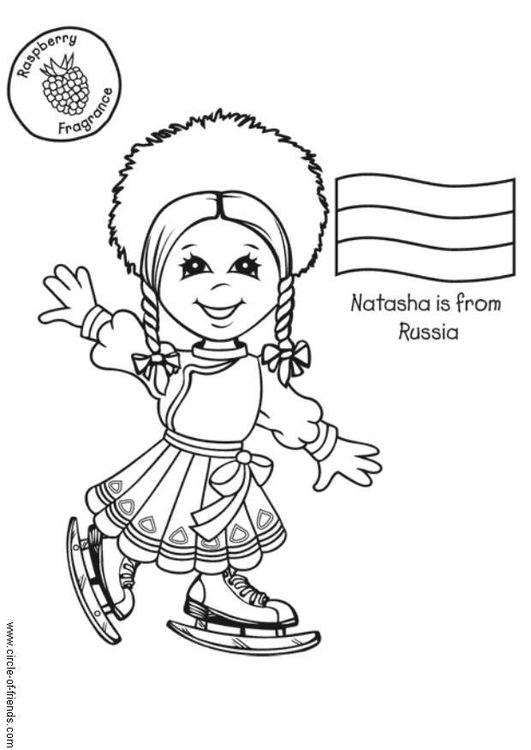 Målarbild Natasha med rysk flagga