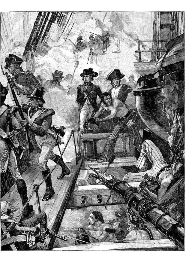 Målarbild Nelson vid Trafalgar