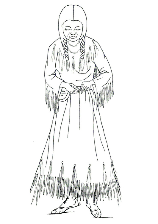 Målarbild Nimipu-kvinna
