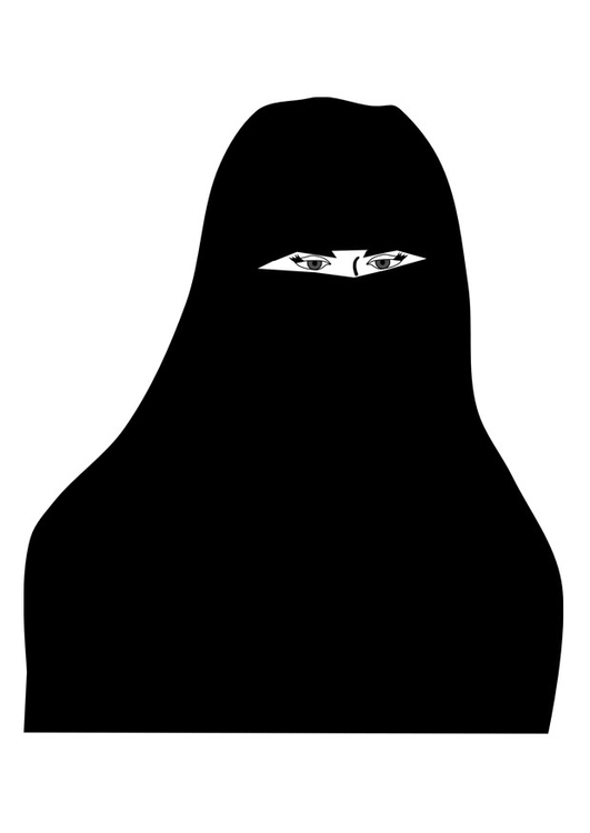 Målarbild niqab