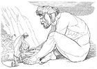 F�rgl�ggningsbilder Odysseus och cyklopen Polyfemos