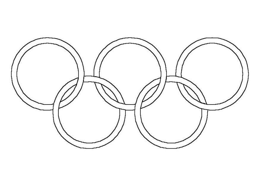 Målarbild olympiska ringarna