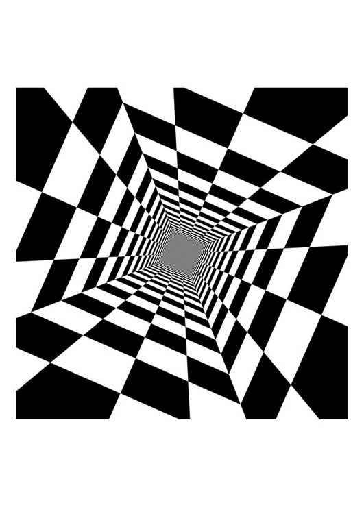 Målarbild optisk illusion