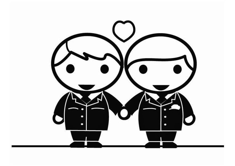 Målarbild partnerskap - homosexuella mÃ¤n gifter sig