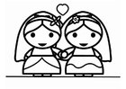 F�rgl�ggningsbilder partnerskap - två kvinnor gifter sig