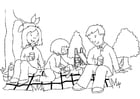 Målarbild picknick