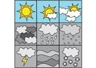 F�rgl�ggningsbilder piktogram väder 1