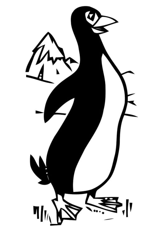 Målarbild pingvin