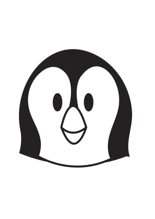 Målarbild pingvinhuvud