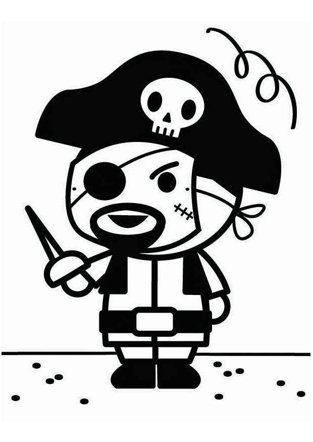 Målarbild pirat pÃ¥ karneval