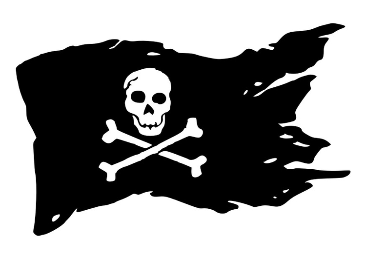 Målarbild piratflagga