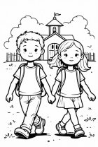 Pojke och flicka i skolan