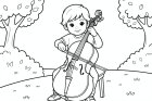 pojken spelar cello
