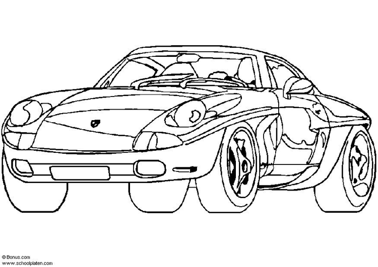 Målarbild Porsche visningsbil