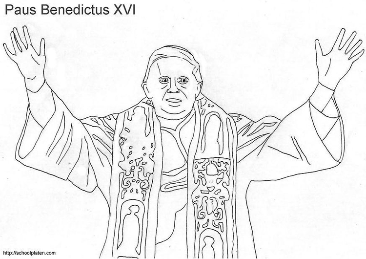 Målarbild Poven Benedikt XVI