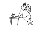 malarbild prata i telefon