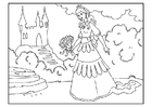 malarbild prinsessa med blommor