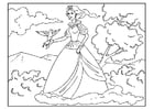 F�rgl�ggningsbilder prinsessa med duva