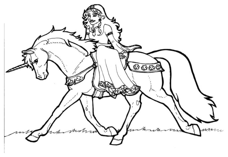 Målarbild Prinsessan av Shamrock pÃ¥ enhÃ¶rning