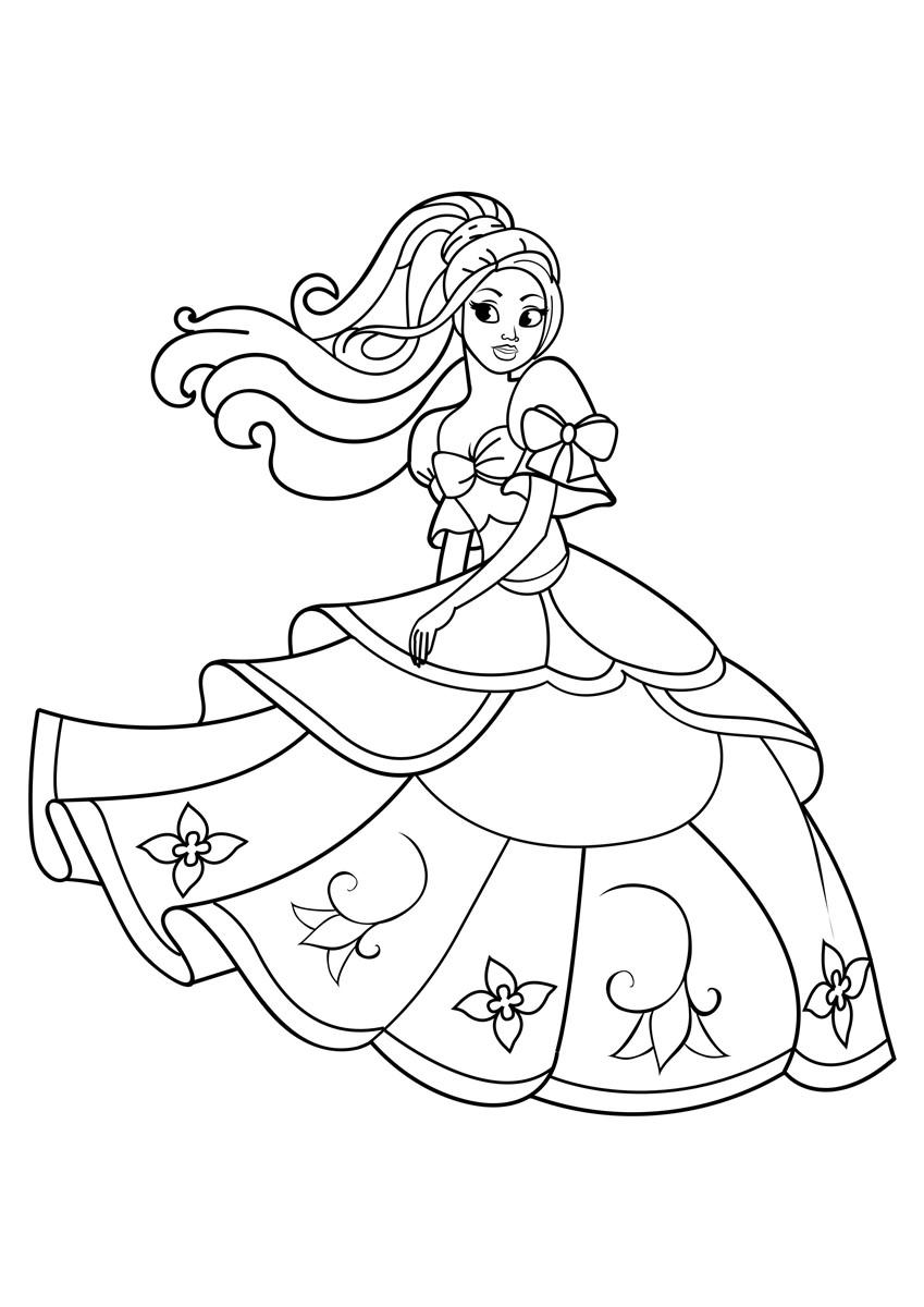 Målarbild prinsessan dansar - Skriv Ut Gratis Bilder - Bild 31024