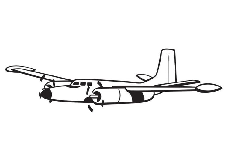 Målarbild propellerflyg