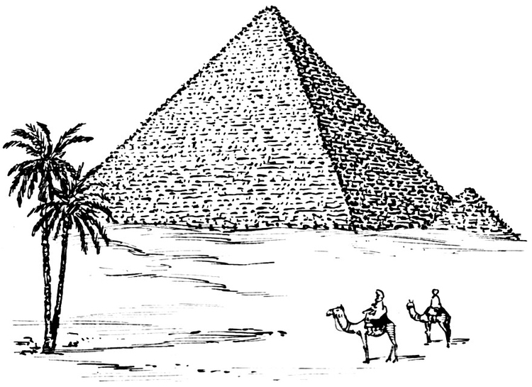 Målarbild pyramid