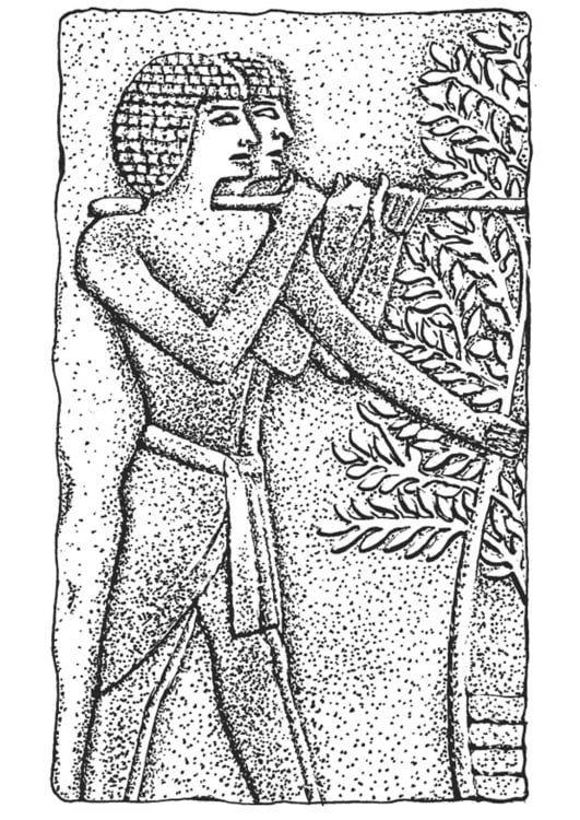 Målarbild relief - Egypten