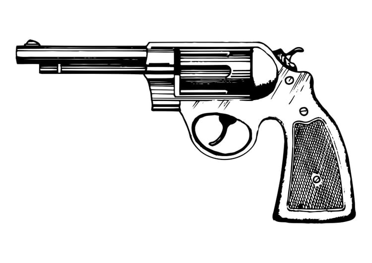 Målarbild revolver