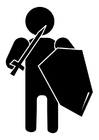 Målarbild riddare - piktogram - symbol