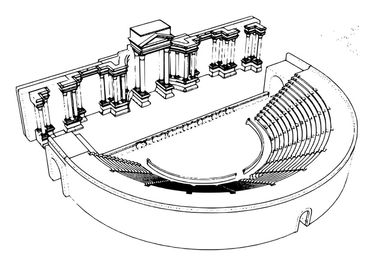 Målarbild Romerska teatern