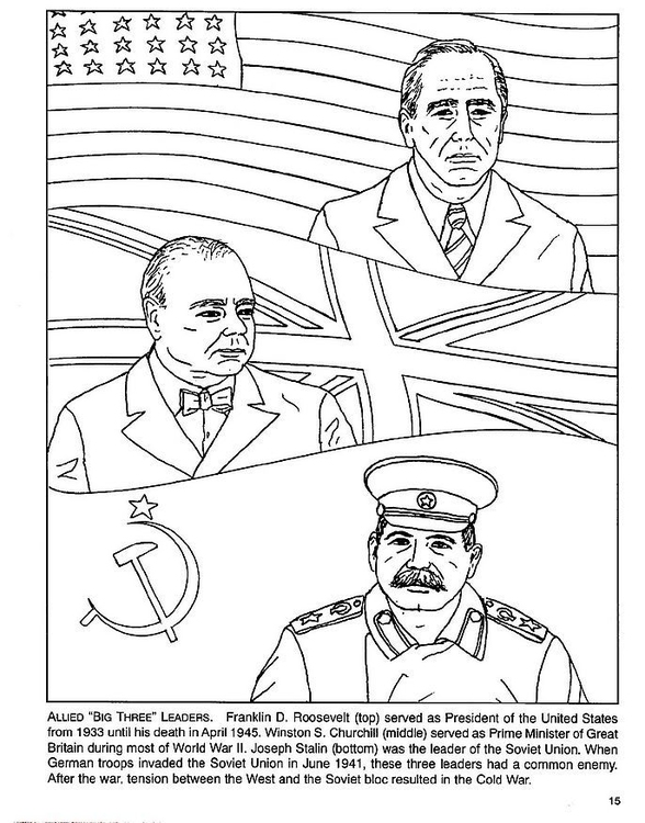 Målarbild Roosevelt, Churchill, Stalin