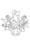 Målarbild rosor i korgen