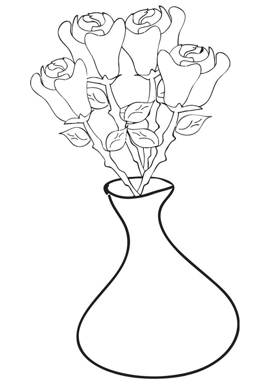 Målarbild rosor i vas