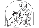 malarbild sällskapsdjur - hund och katt