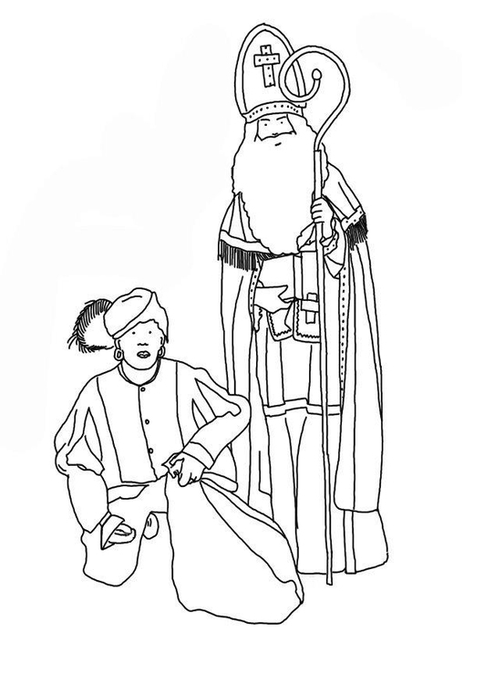 Målarbild Sankt Nikolaus och Petter