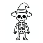 Målarbild sött halloween-skelett