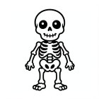 Målarbild sött halloween-skelett