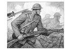 F�rgl�ggningsbilder scen från första världskriget