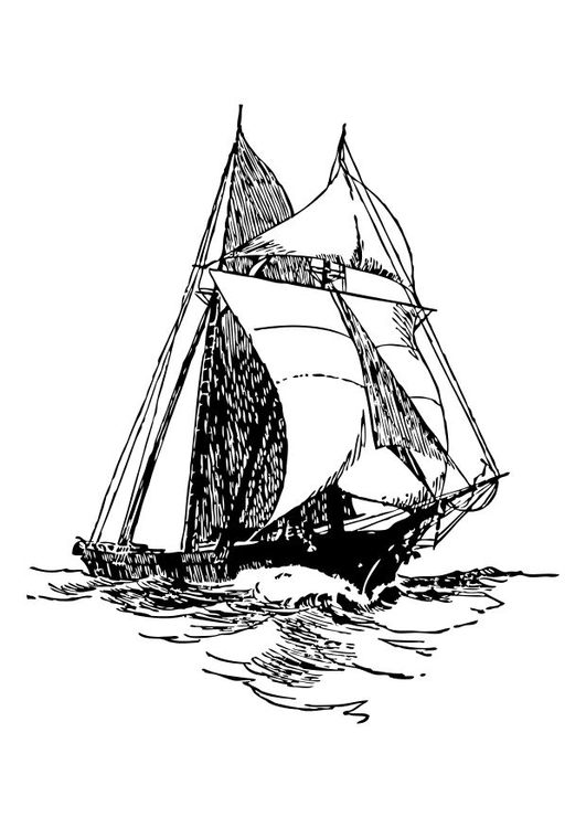 Målarbild segelfartyg