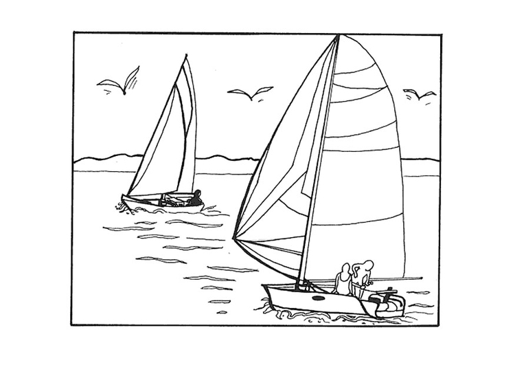 Målarbild segling