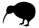 F�rgl�ggningsbilder silhuett av fågel - kiwi