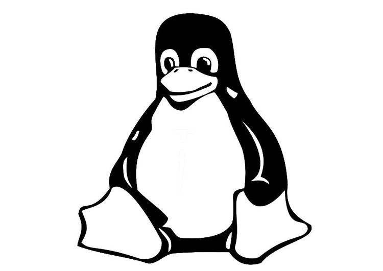 Målarbild sittande pingvin
