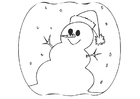 snögubbe med julhatt
