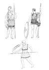 Målarbild soldater i antikens Grekland