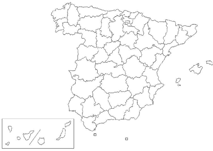 Målarbild Spaniens provinser