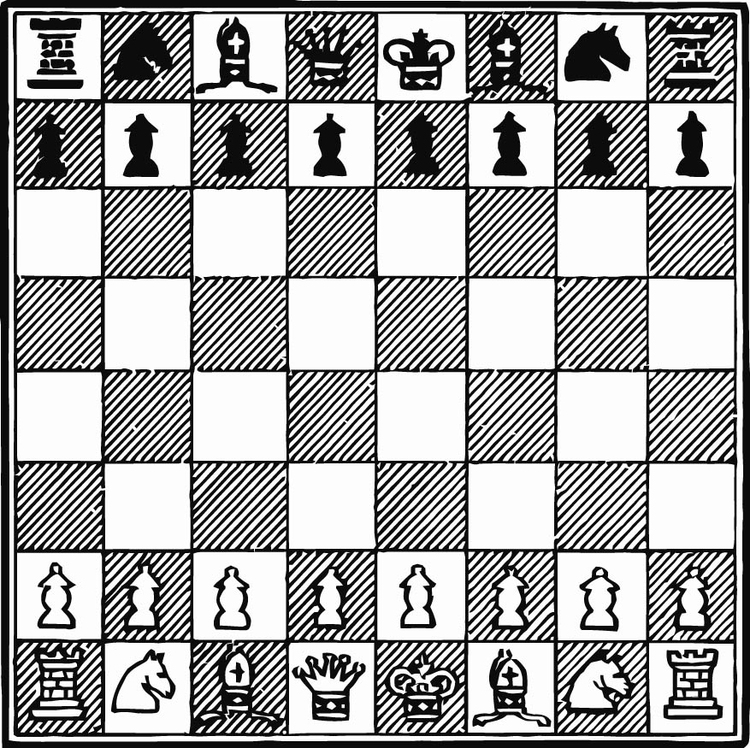 Målarbild spela schack